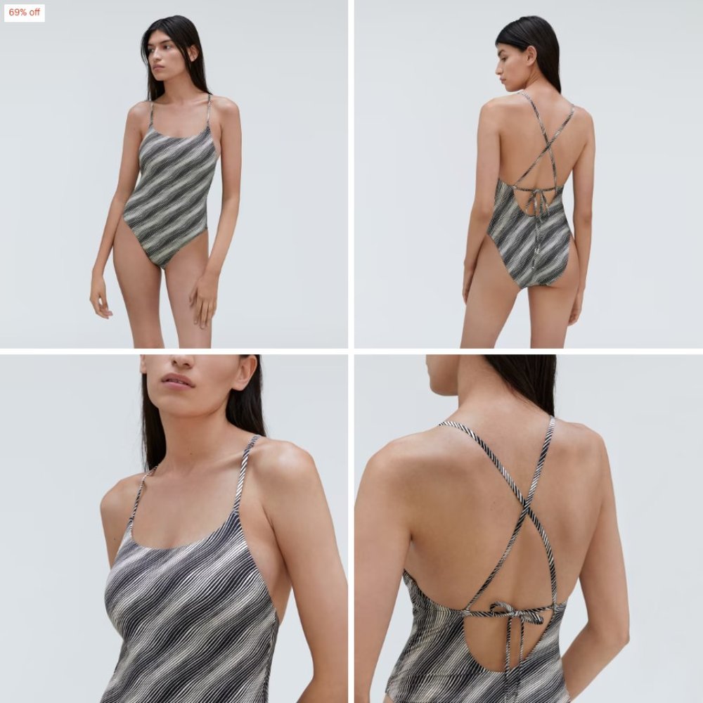 BRAND NEW NWT The String One-Piece Black / Canvas MEDIUM